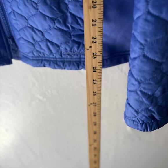 LL Bean Jacket Womens Large Blue Quilted Performance Fleece Lined Lightweight - Picture 5 of 8